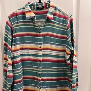 Chaps Vintage Women’s Aztec Striped Long Sleeve Button Top Shirt Western Size XL